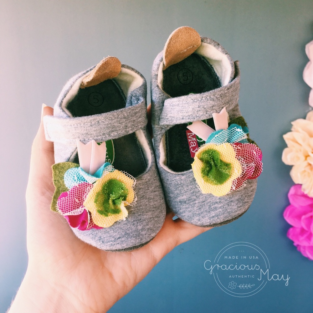 Gracious May Shoes Baby Girls Gray Size 3 4 5 6